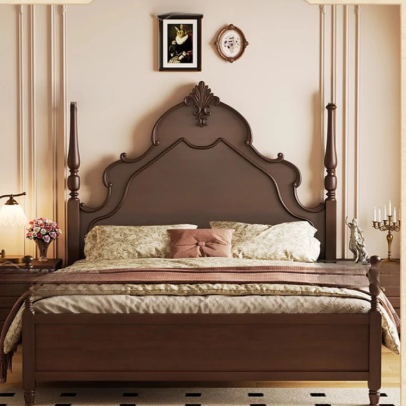 

Полноразмерная двуспальная кровать в деревенском стиле для хранения королевы, итальянская деревянная кровать для взрослых, изголовья в стиле лофт, отель, современная мебель для спальни Cama De Casal