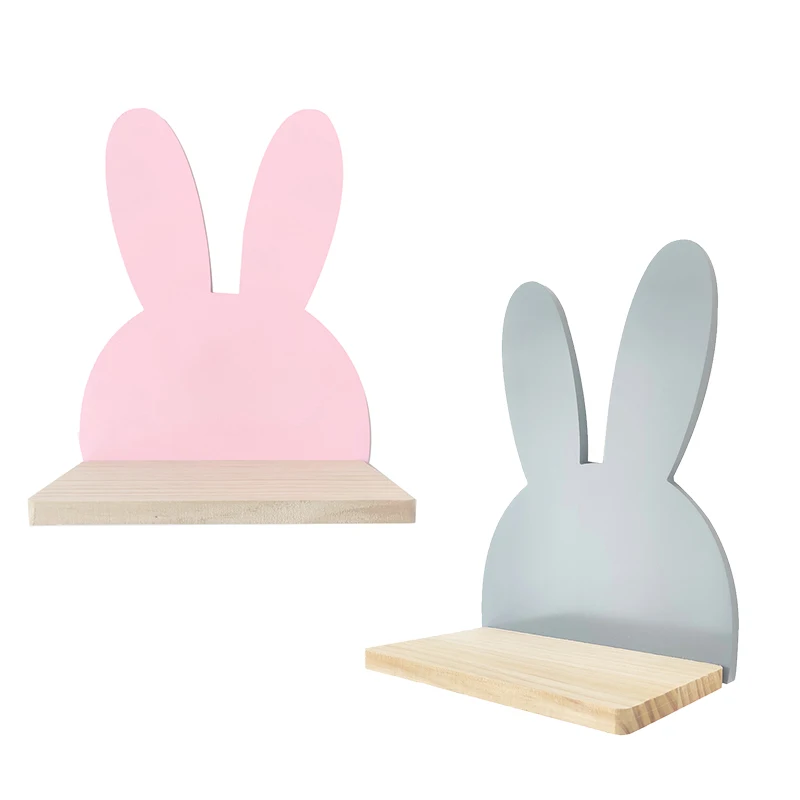 

Wooden Rabbit Wall Frame House Shelf Display Rack Decor Living Room Bedroom Children Room Crafts Storage Rack Gifts