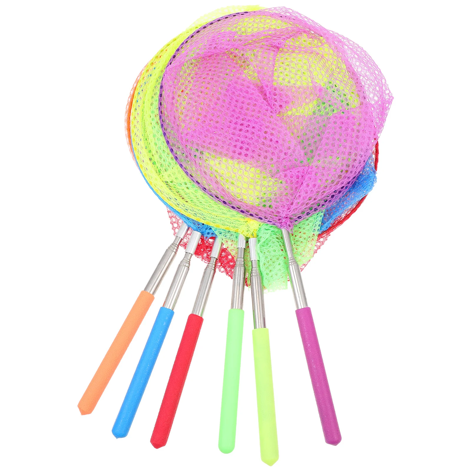 6 stuks vangnetten draagbare telescopische insectenvanger kit voor kinderen buiten vlinders libellen visnet lichtgewicht