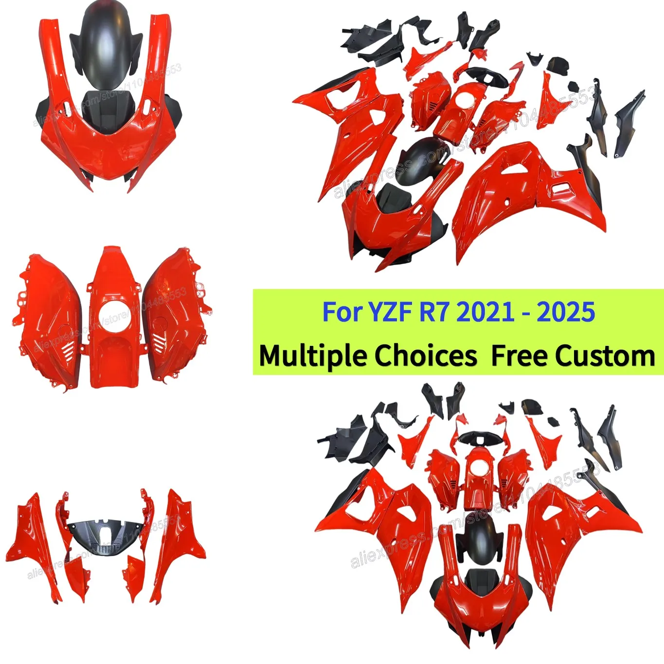 

Racing Style Fairings for Yamaha R7 2021-2025 YZF-R7 2023 YZF R7 2022 ABS Plastic | gloss red color