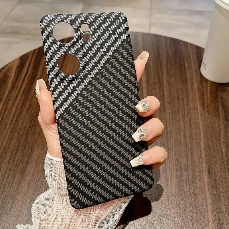 For iQOO Neo9 Neo9S Pro Plus Phone Case Carbon Fiber Skin-friendly Stripe Cover For iQOO Neo9 Neo9S ProPlus Shockproof Funda