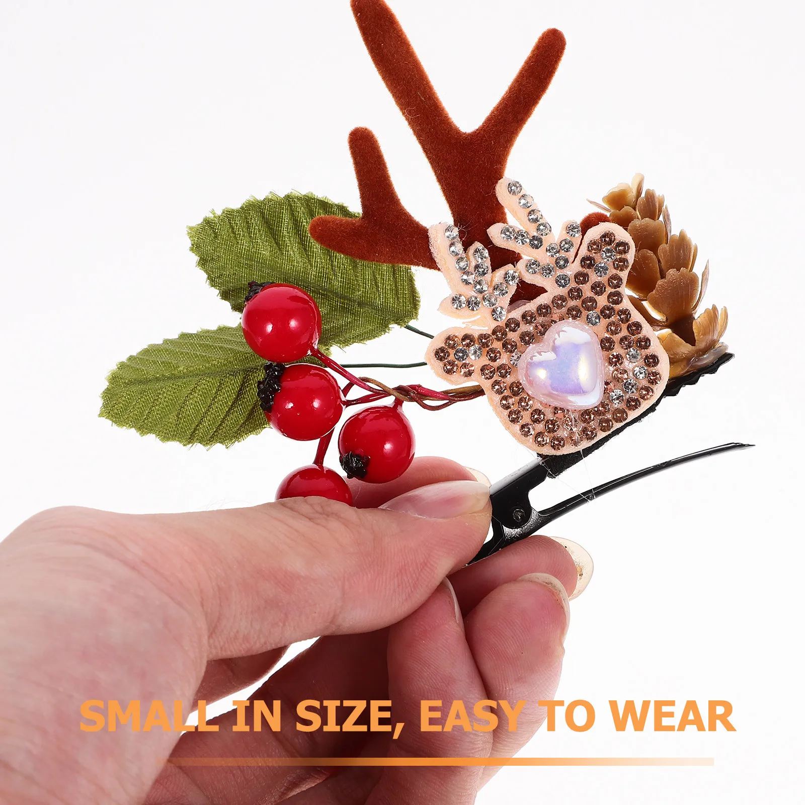 

2Pcs Christmas Hair Clips Antler Hairpins Xmas Small Hair Accessories Cute Clips for Girls Women Party Cute Hairpin