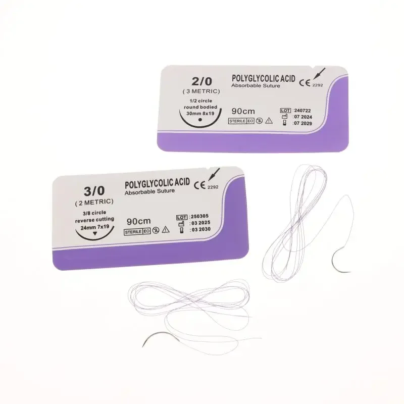 1/4PCS 90CM With Needle 2/0 3/0 4/0 Absorbable Suture Thread Pet Dog Specific Teaching Demonstrations Exercises Use