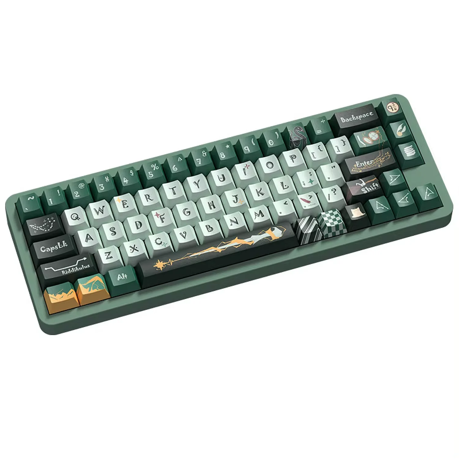 Imagem -06 - Creative Slytherin Pbt Cherry Keycaps Conjunto Grande Sublimação de Calor para 60 64 84 98 108 Teclado Mecânico para Jogos Interruptor mx