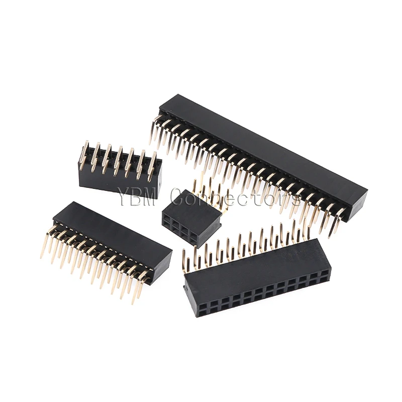 10pcs Double Row Bus 2.54 Mm Bent Pin Base Connector Socket 90 Degree Horizontal 2*2p3p4p5p6p8p-2x40p