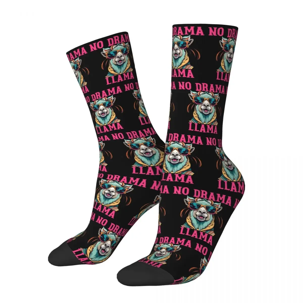 

No Drama Llama Socks Harajuku Super Soft Stockings All Season Long Socks Accessories for Unisex Birthday Present