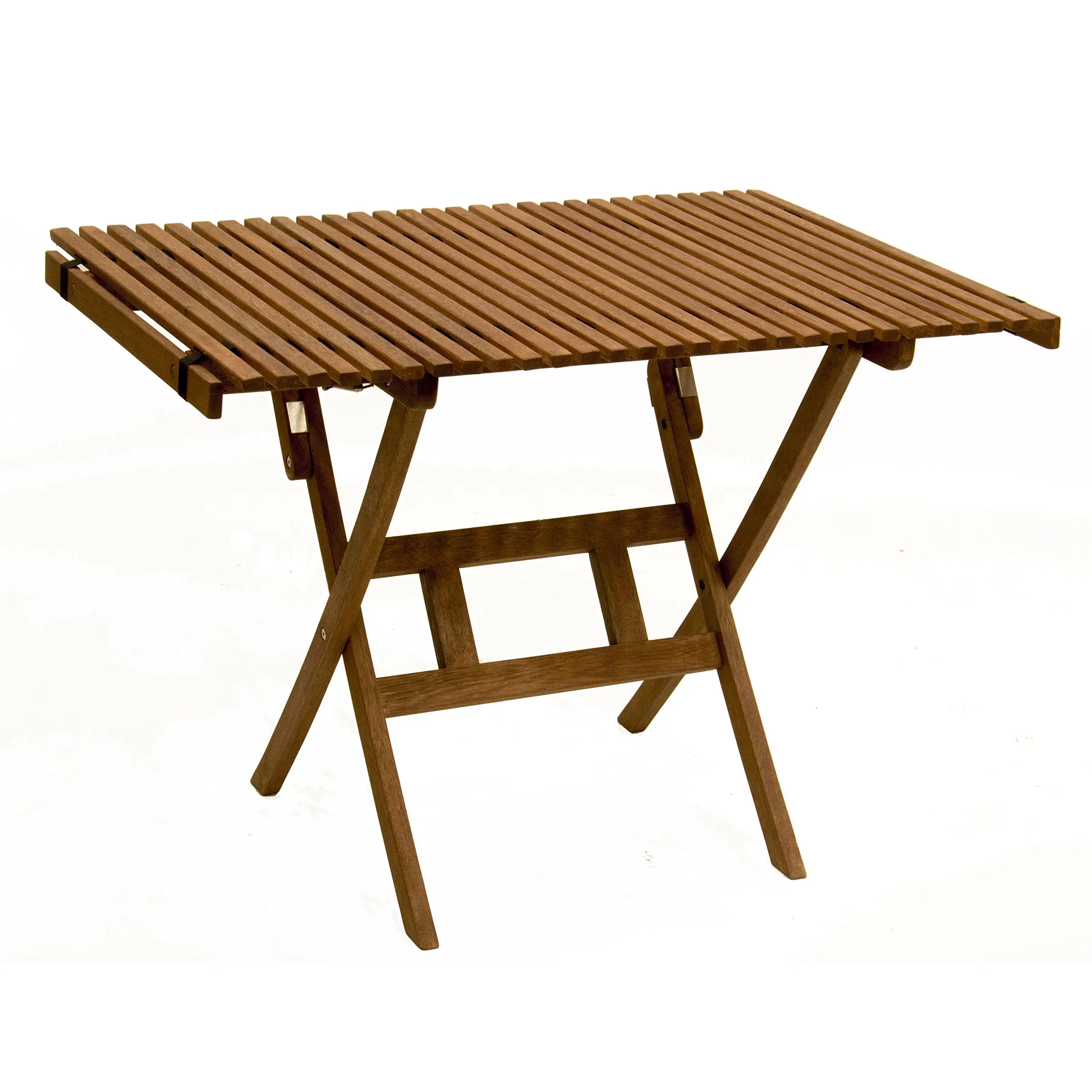 

Roll Top Folding Hardwood Table For Outdoor Bistro Deck Camping Use