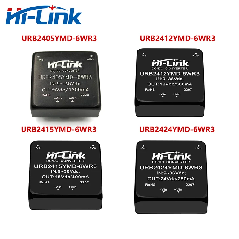 Free Shipping 2pcs Hi-Link URB2405YMD-6WR3 6W 24V to 5V 1.2A DC DC Converter Power Supply Intelligent Module Smart Electronic