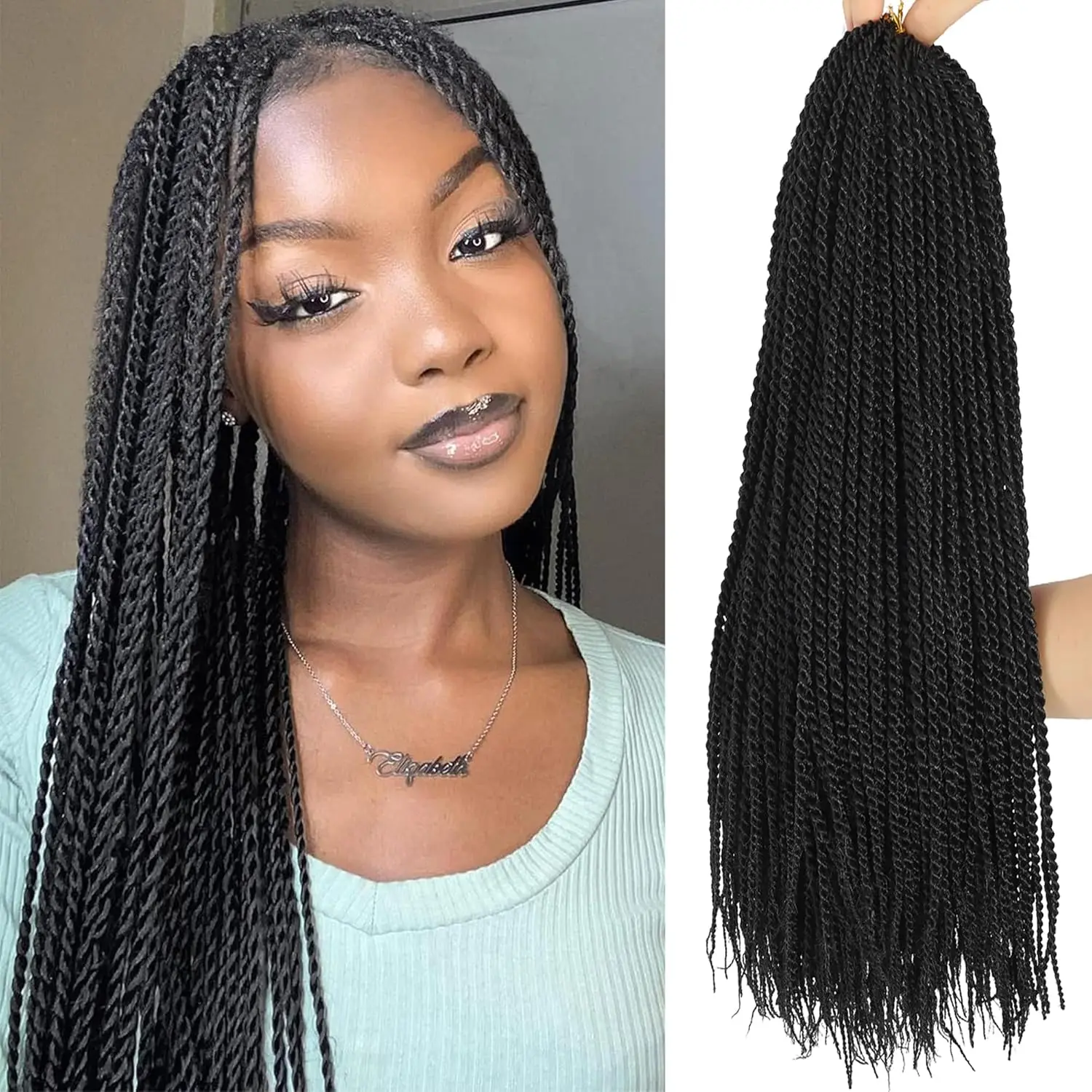 

Dansama Synthetic Crochet Braids Senegalese Twist Crochet Hair Pre Looped Micro Senegalese Twist Braiding Hair for Black Women