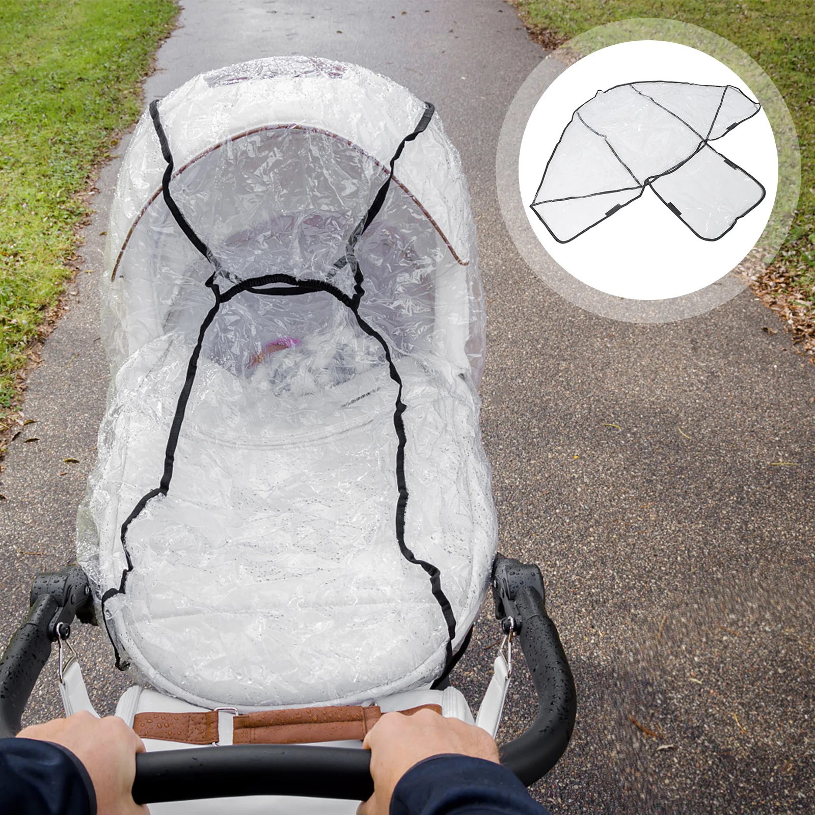 Passeggino gemellare universale Copertura antipioggia Passeggino doppio Sedili anteriori posteriori Protezione trasparente per bambini Vento Neve a prova di freddo