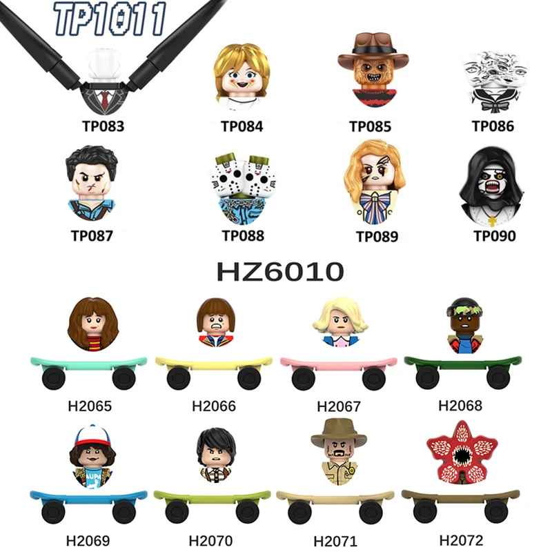 

TP1011 ужасные строительные блоки на Хэллоуин, неознакожие, экшн-игрушки, фигурки, фильмы, сборные кирпичи, маленькие куклы, подарки для детей