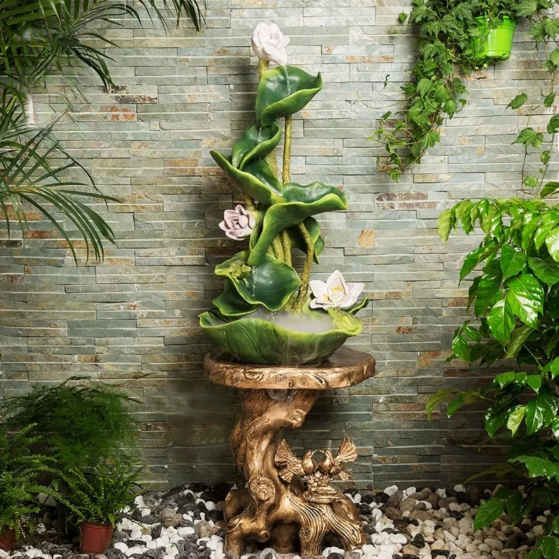 New Chinese-style floor-to-ceiling running water fountain, living room ornament, home jewelry ornament, opening gift decoration,