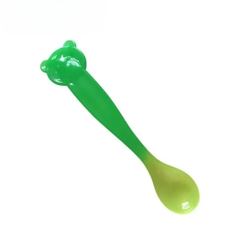 Color Changing Baby Spoon - Thermal Sensing Feeding Utensil with Bear Design, 1PC