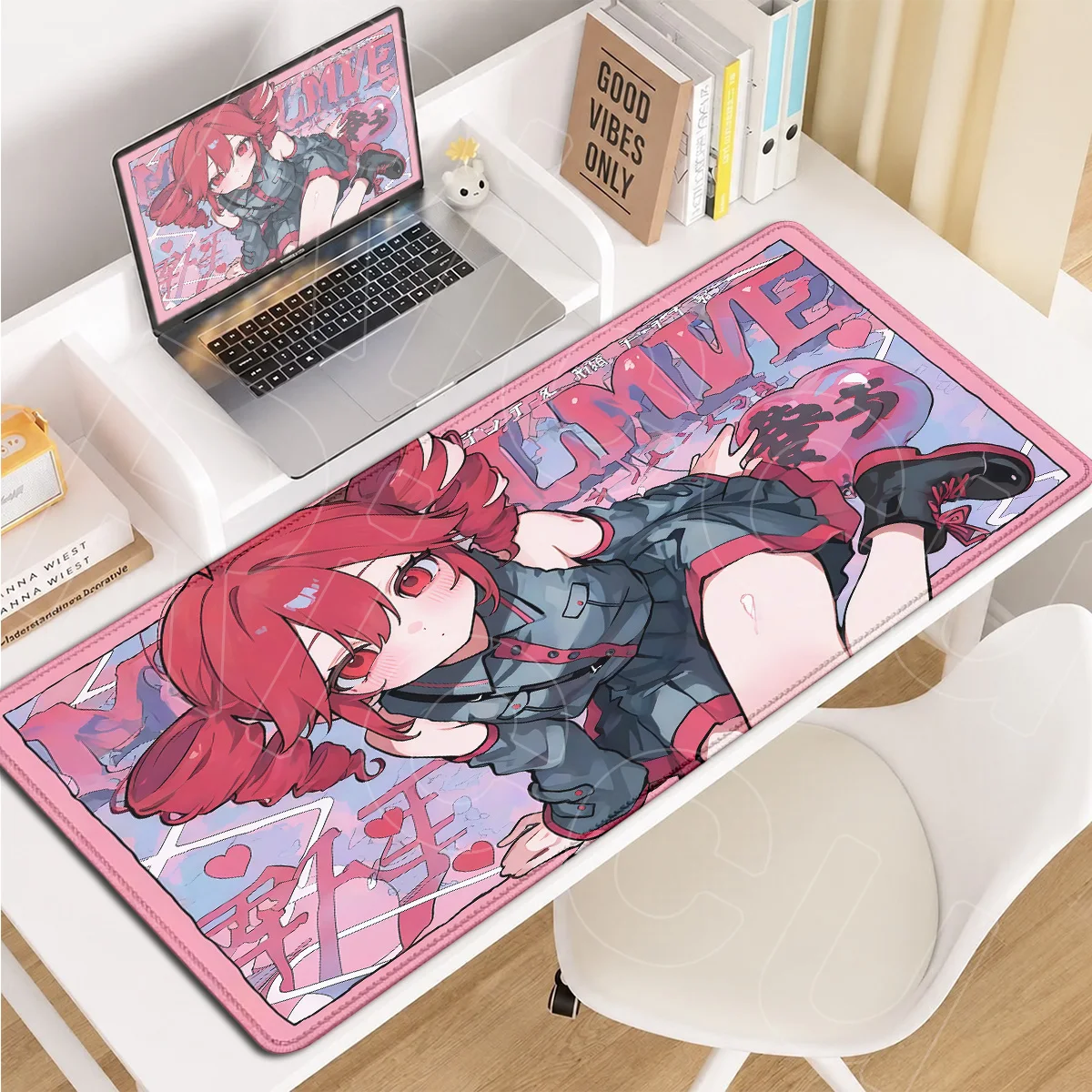Große Laptop-Tastatur-Unterlage, rutschfeste Naturkautschuk-Gaming-Mausmatte, Kawaii Anime-Mädchen Kasane Teto Mauspad, PC-Zubehör – Detail 14