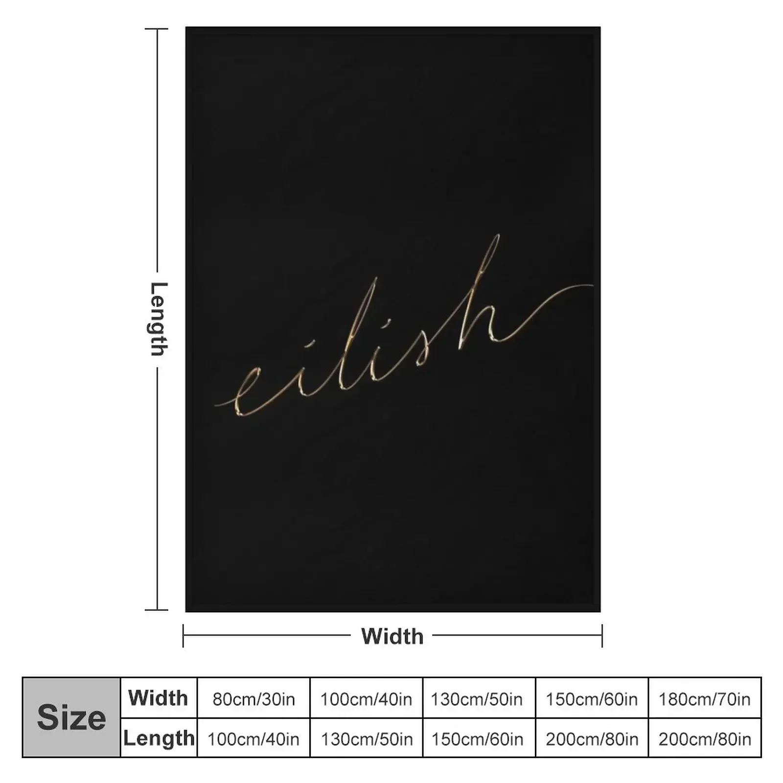 eilish fragrances gold cursive Throw Blanket Luxury Brands Large manga Blankets