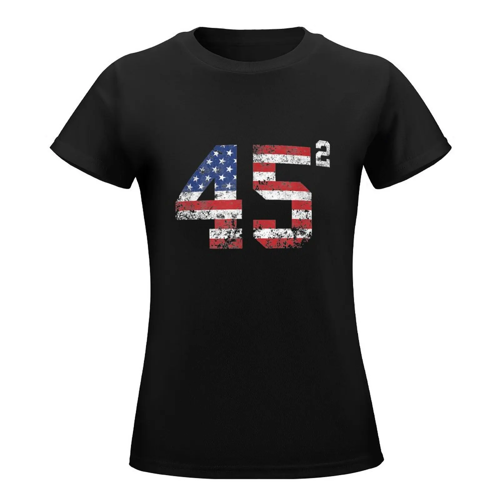 T.r.u.m.p 2024 45 Squared Second Term USA Vintage T-Shirt aesthetic clothes cute tops new edition t shirts for Women