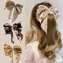 Big Bow Sweet Fabric Floral Hair Clip Korean Version of The Back of The Head Duckbill Clip Hair Accessories For Women