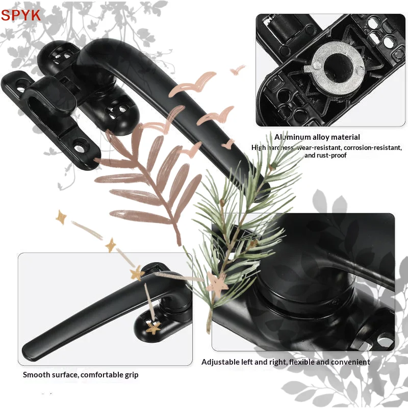 Universal Window Handle Key Locking With Locks Kids Security: Door Double Glazing Turning