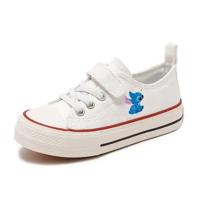 Zapatos de lona Lilo Stitch para niña y niño, zapatillas deportivas de dibujos animados, informales de Disney, cómodas, tenis con estampado