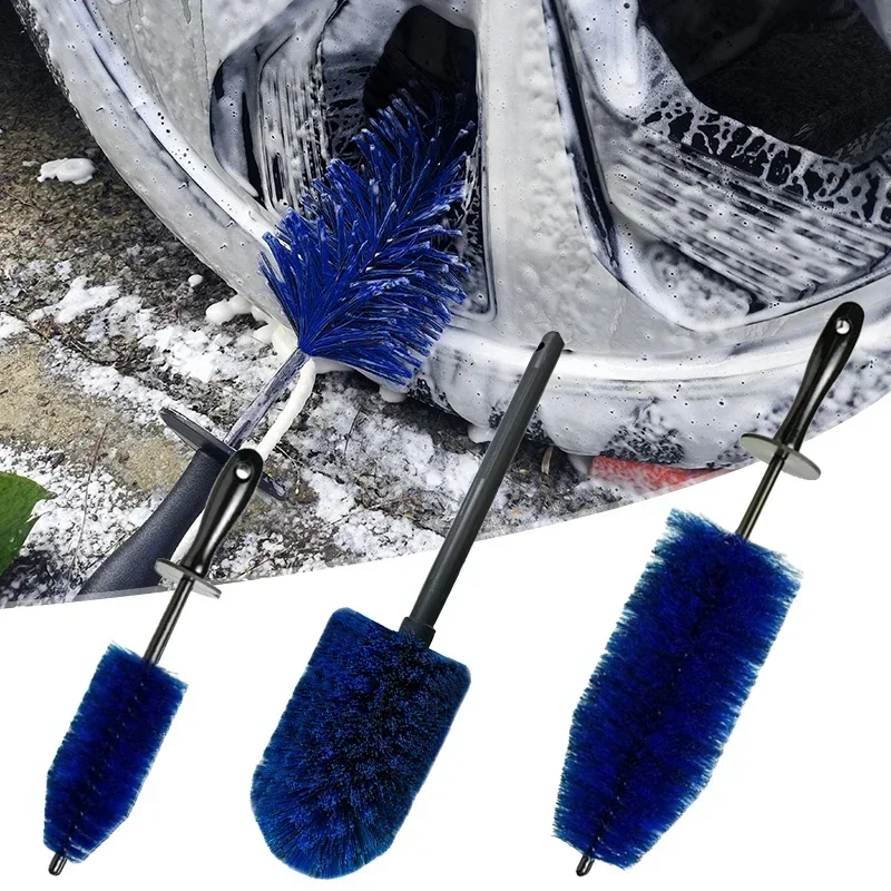 Car Wheel Multifunction Cleaning Brush Long Soft Handle Rim Hub Microfiber Brush Tire Detail Brush Auto Motorcycle Washing Tool