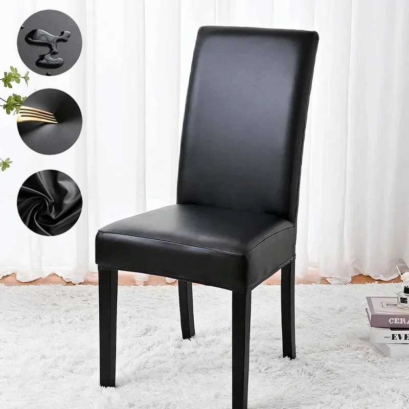 

chair cover leather for dining room all-inclusive PU fabric chair cover waterproof elastic for pets dust-proof office hotel