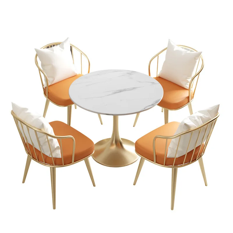 Sales office Meeting tables and chairs Hotel lobby Negotiation table and chair combination Cafe Milk tea shop One table and four