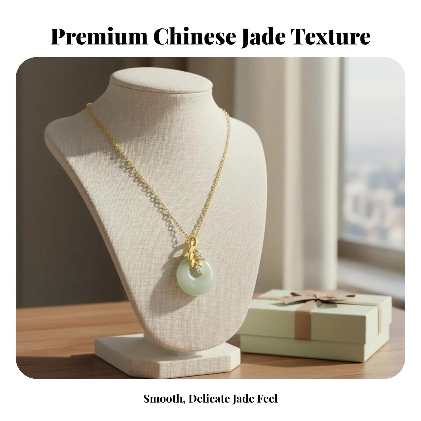 925 Silver Necklace Chinese Hetian Jade Pendant Round Peace Buckle Clavicle Chain for Women Luxury Jewelry Gift