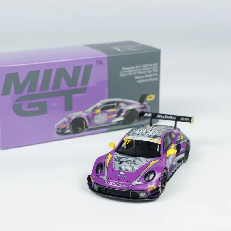 

New Hot Minigt 793 In Stock 1:64 Porsche 911 Gt3 R Hubauto Racing 2023 Macau Grand Prix Diecast Model Toys