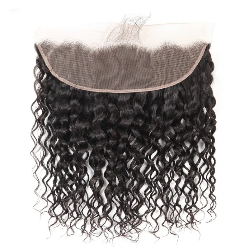 Vorgezupfte 13x4 Lace-Frontal-Haarteile aus Echthaar mit Wasserwellen, natürliche Farbe, gebleichte Knoten, schnelle Anbringung, für schwarze Frauen, Alltagsgebrauch – Detail 2