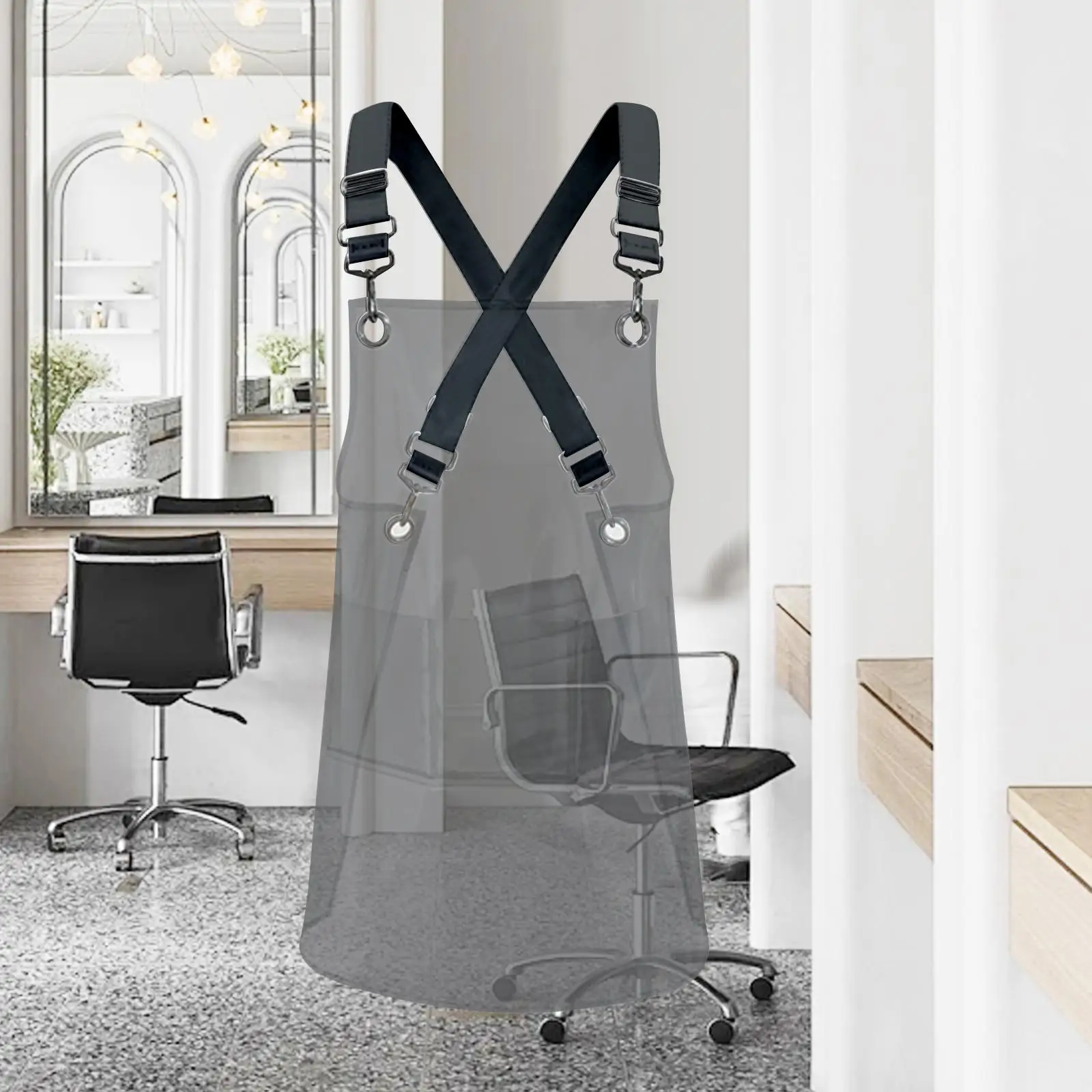 Translucent Kitchen Apron for Men Women Oilproof Waterproof Baking Apron with Pocket for Chef Barista Work