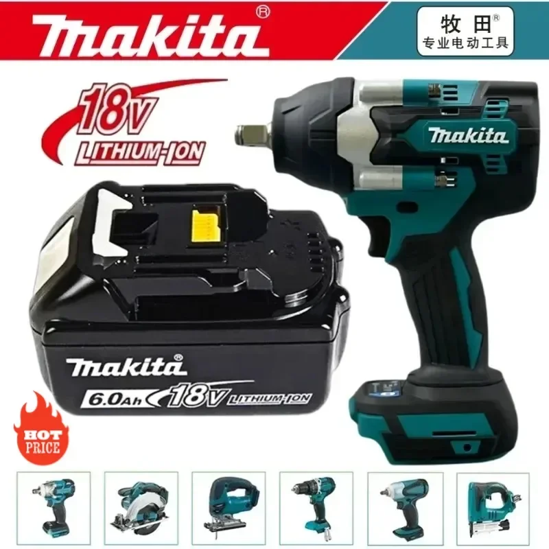 

100%Makita 18V 6.0Ah Rechargeable Battery for Makita Power Tools with LED Li-ion Replacement LXT BL1860 BL1850 18v 9A 6000mAh