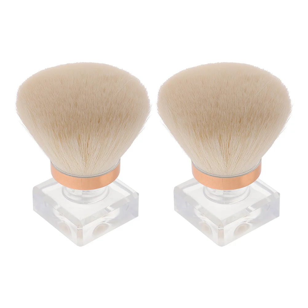 

2Pcs Makeup Brush Soft Bristles Multi-Use for Shadow Blush Powder Nail Dust Removal Travel Applicator