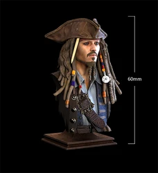 60mm Resin Model  Jack Captain  Bust Figure Unpaint No Color RW-670