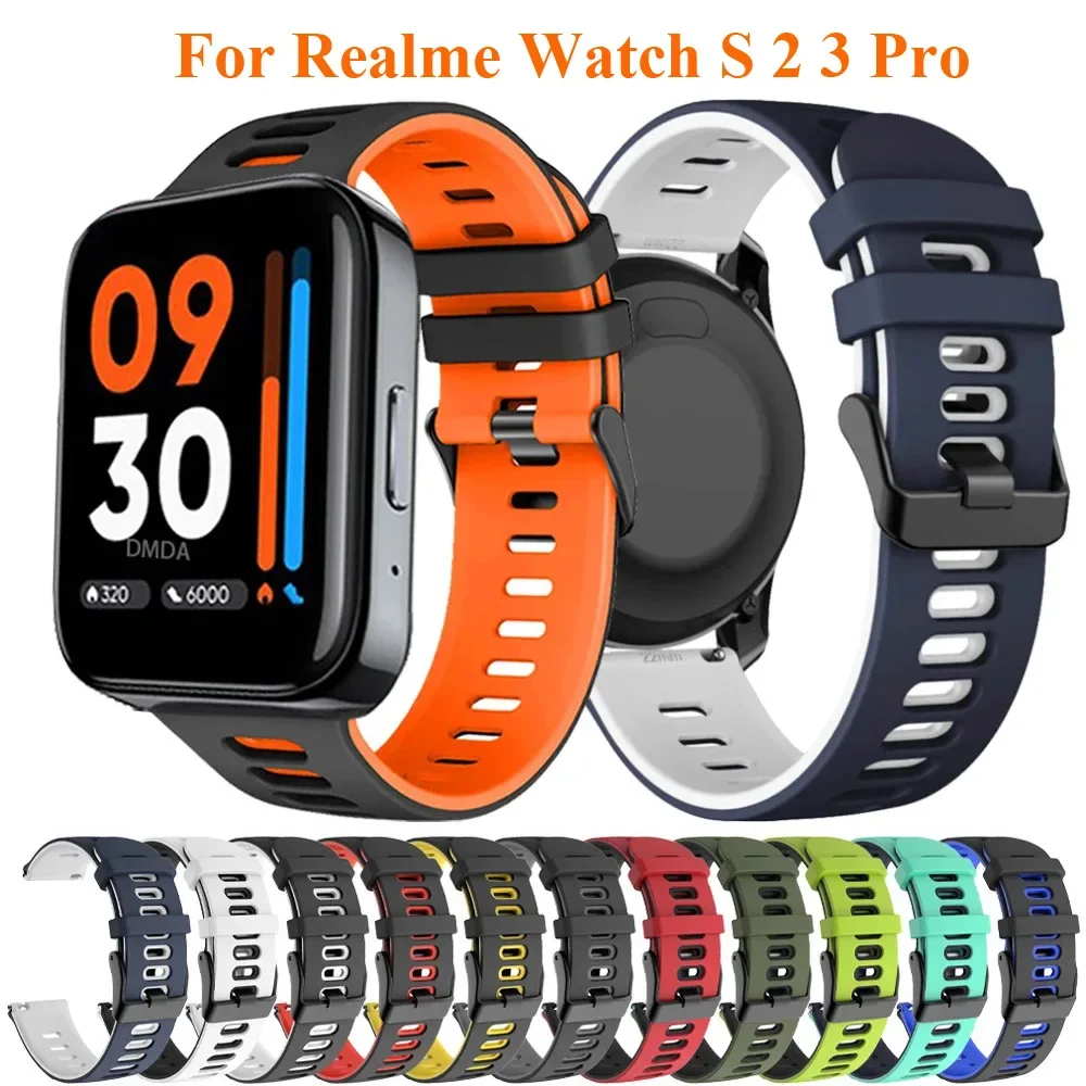 22 مللي متر الرياضة سيليكون الفرقة ل Realme ساعة S 3 2 برو استبدال سوار ل OnePlus ساعة 2 معصمه ل ممن لهم ساعة X 4 برو