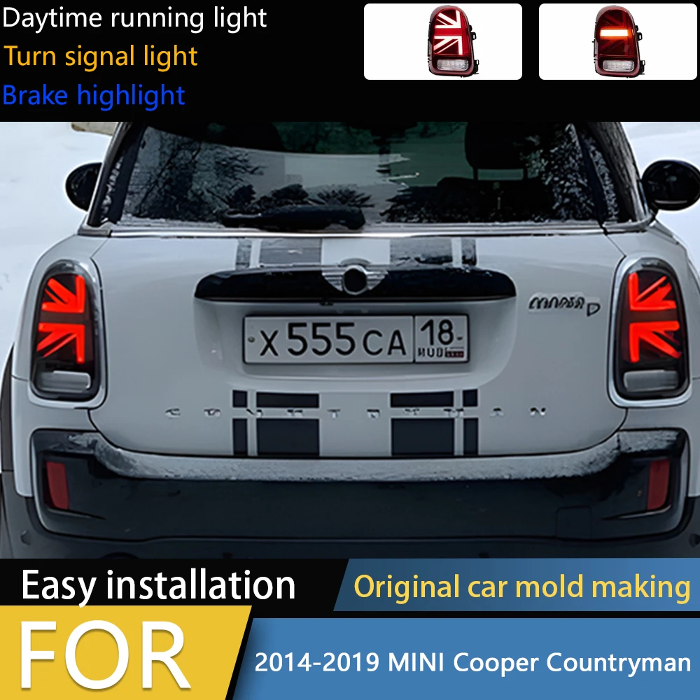 

Модель автомобиля для MINI Cooper Countryman, светодиодный задний фонарь 2017-2020 F60, динамический сигнальный задний фонарь DRL, тормозной задний ход, автоаксессуары