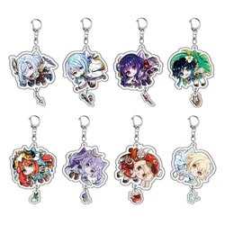Anime Genshin Impact Key ring Cartoon Cosplay Acrylic Keychains with pendant Car key chain Jewelry for  Men Women Baby Gifts