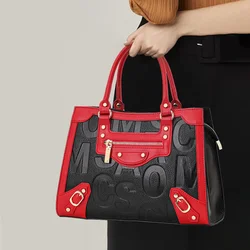 Borsa da donna in vera pelle Aidrani 2024 lussuoso Design a blocchi di colore dell'alfabeto, borsa a tracolla e borsa a tracolla di grande capacità