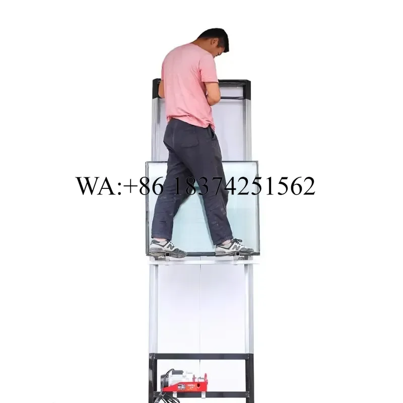 Wmwmnu for Photovoltaic Panel Glass Lifter 200kg 4-20m Solar Panel Ladder Lift Small Hoist for Roof Lifting