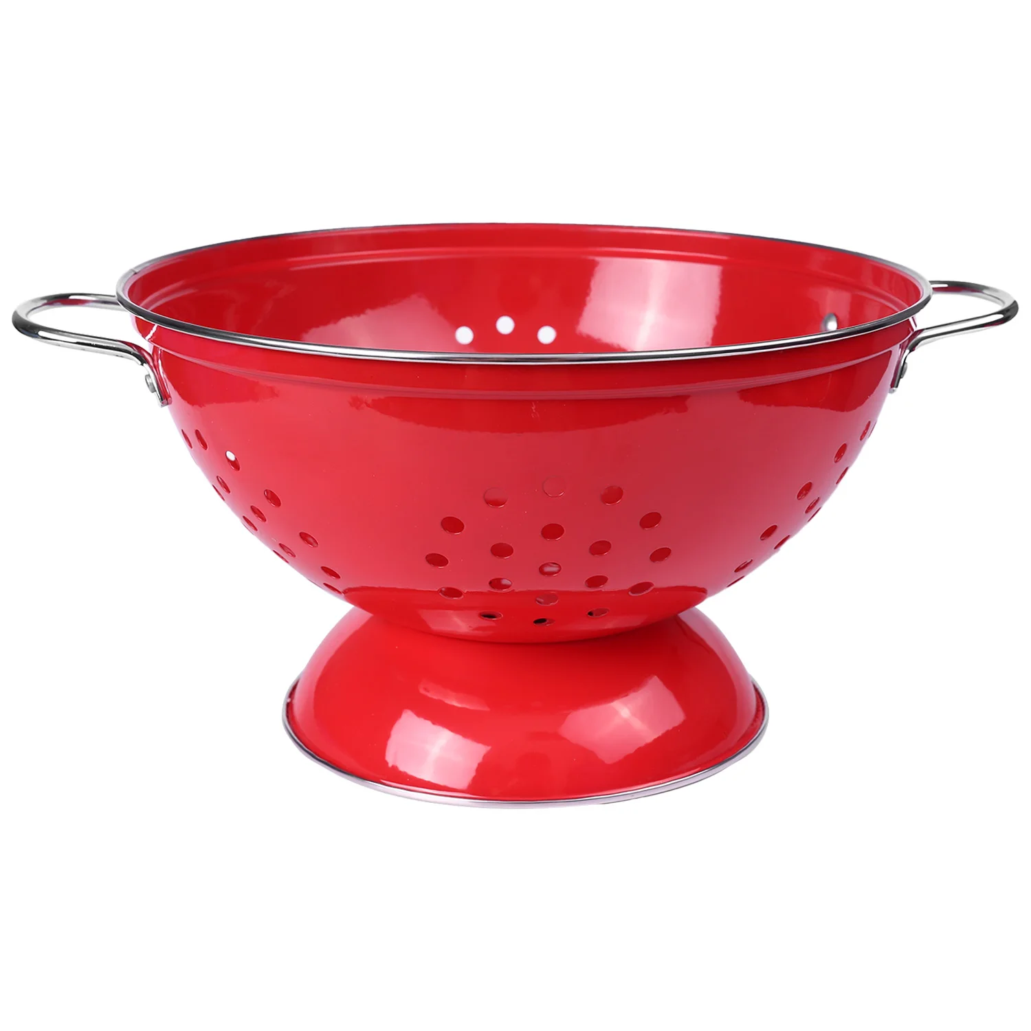 Stainless Steel Vegetable Storage Basket Bread Basket Drain Food Fruit Basket for Kitchen and Living Room Dining Room-Red