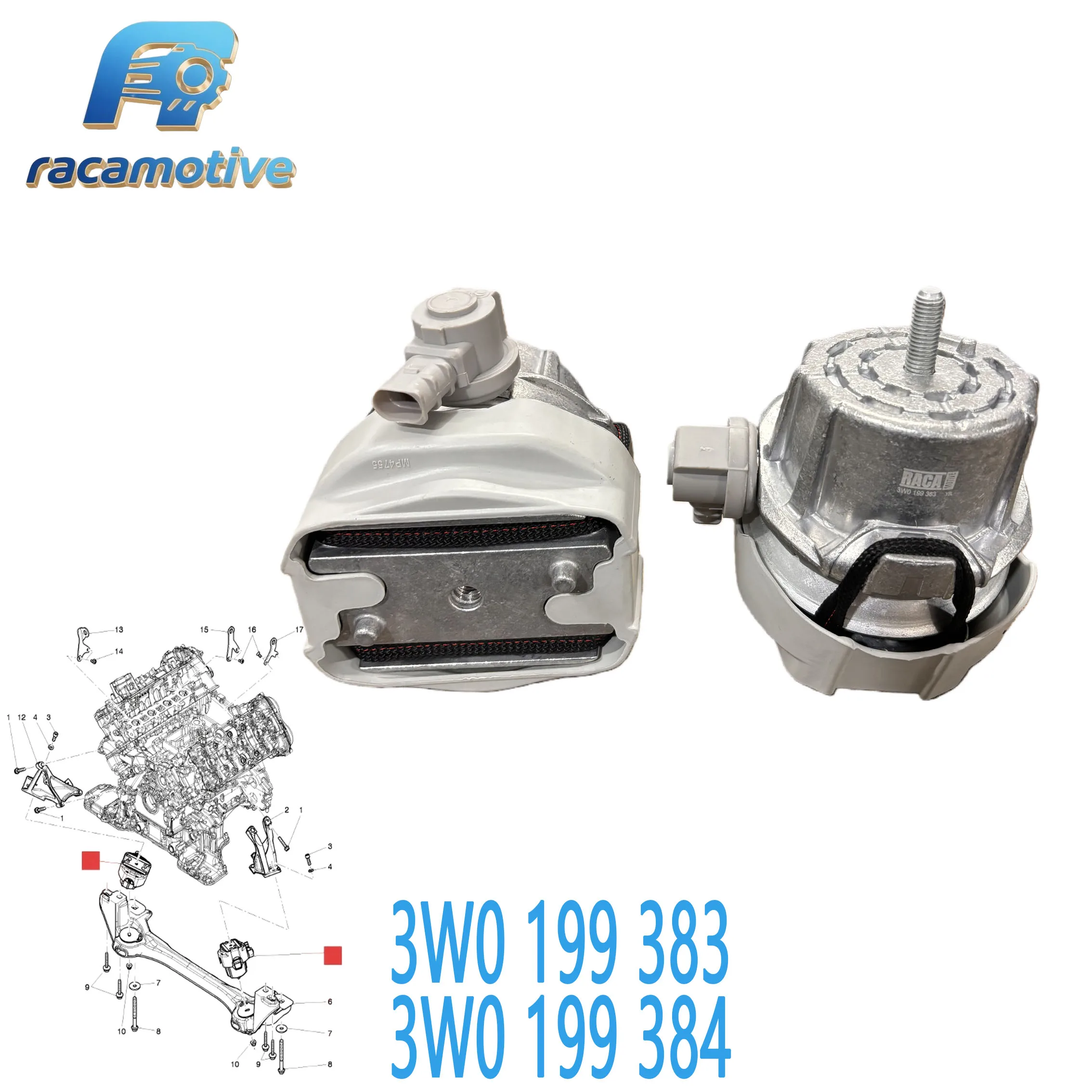 3W0199383 3W0199384 Suitable for Bentley Continental GT Continental GTC V8 4.0T Engine Mount Bracket. view 6