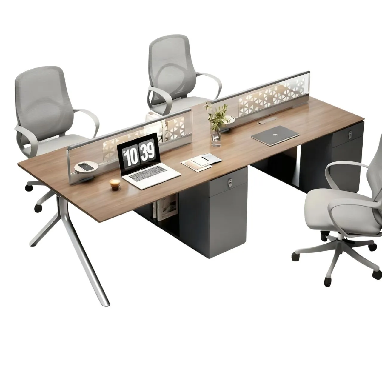 Finance Desk Staff Desk and Chair Combination Company 4 People 6 Double Simple Office Staff Desk