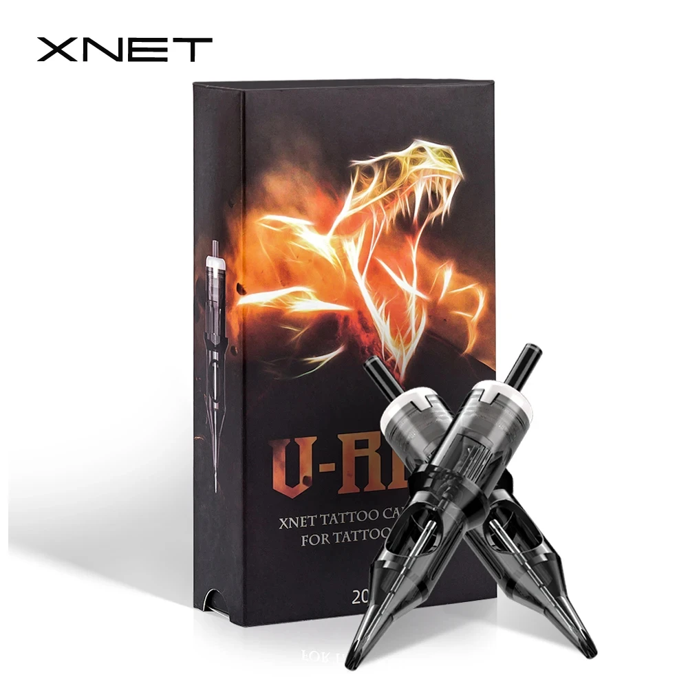 XNET U-REX иглы для тату-картриджей 20 шт. 1RL 3RL 5RM 7RM одноразовые стерилизованные безопасные иглы для татуировки для перманентного макияжа татуировки