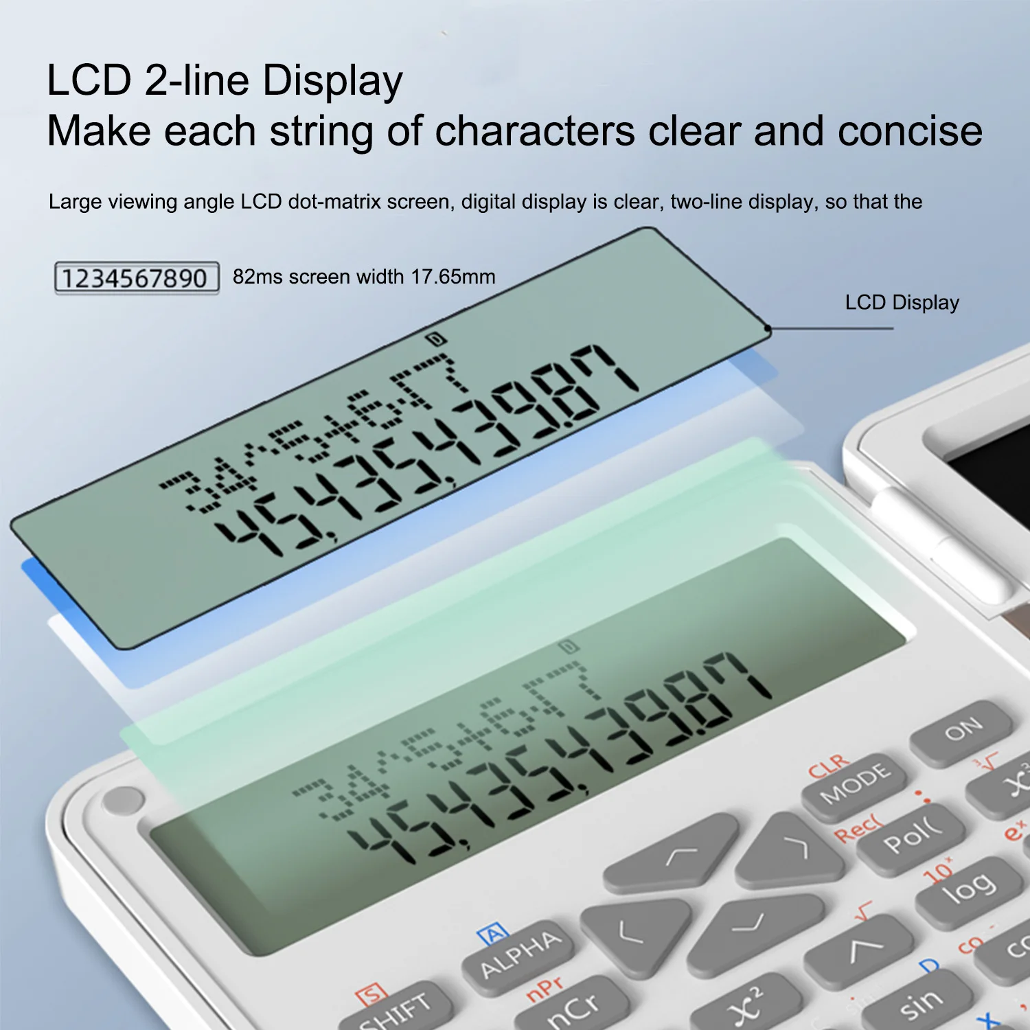 6 Inch Scientific Function Calculator with HD Handwriting Board LCD 2-Line Display Flip Cover for Financial Accounting Office