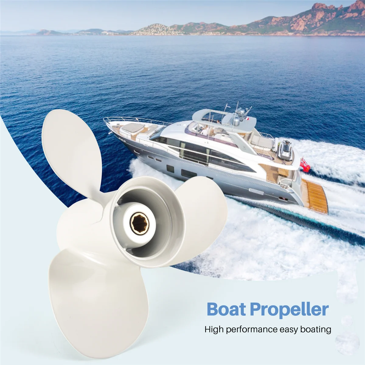 

#80H Automotive Parts & Accessories,Propeller 9 1/4X11 for Yamaha Outboard Engines 9.9 HP F9.9 Aluminum,White