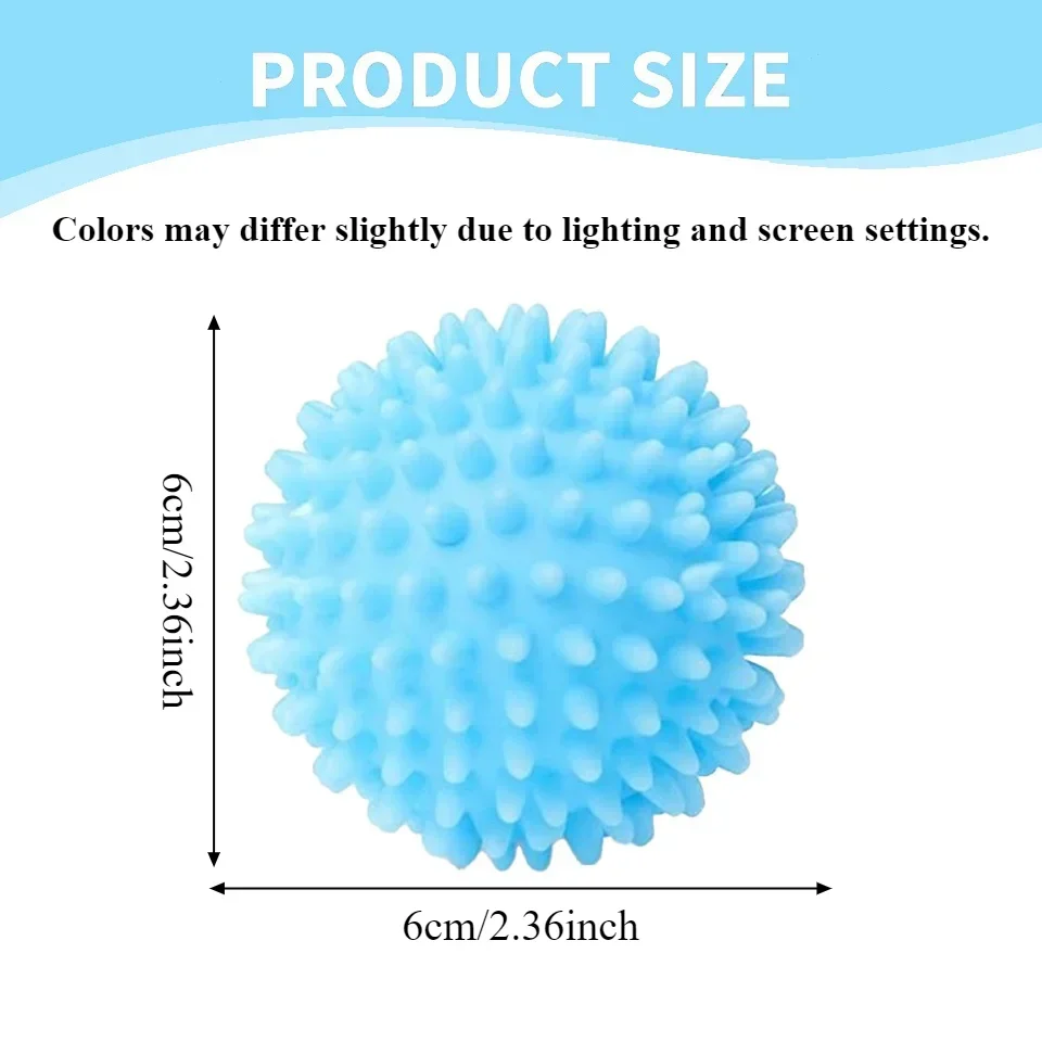 6PCS Reusable TPR Laundry Washing Balls Washing Machine Anti Tangle Remove Hair Dirt Clothes Softener Tools