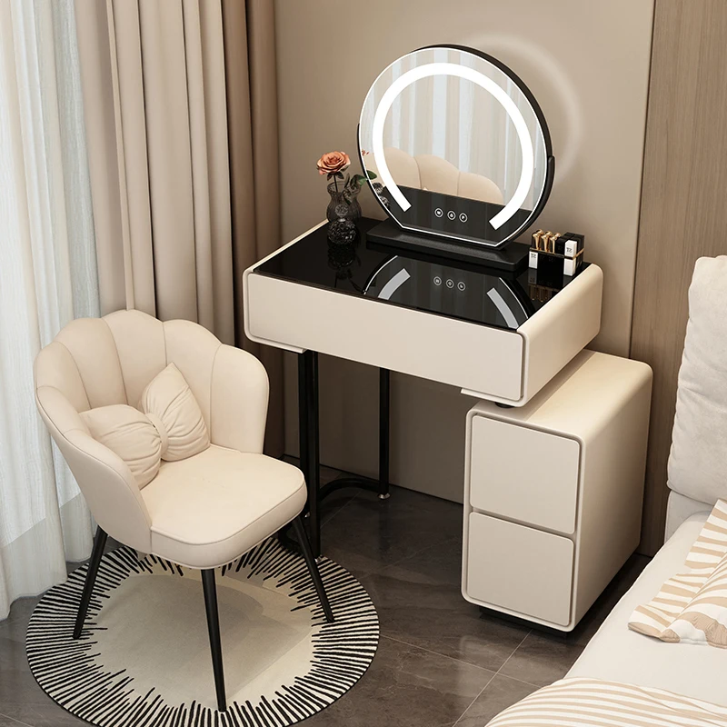 البني الأوروبي خلع الملابس الجدول تخزين الإضاءة الملابس مرآة خلع الملابس الحديثة أوروبا البريد ماكياج الأثاث غرفة نوم