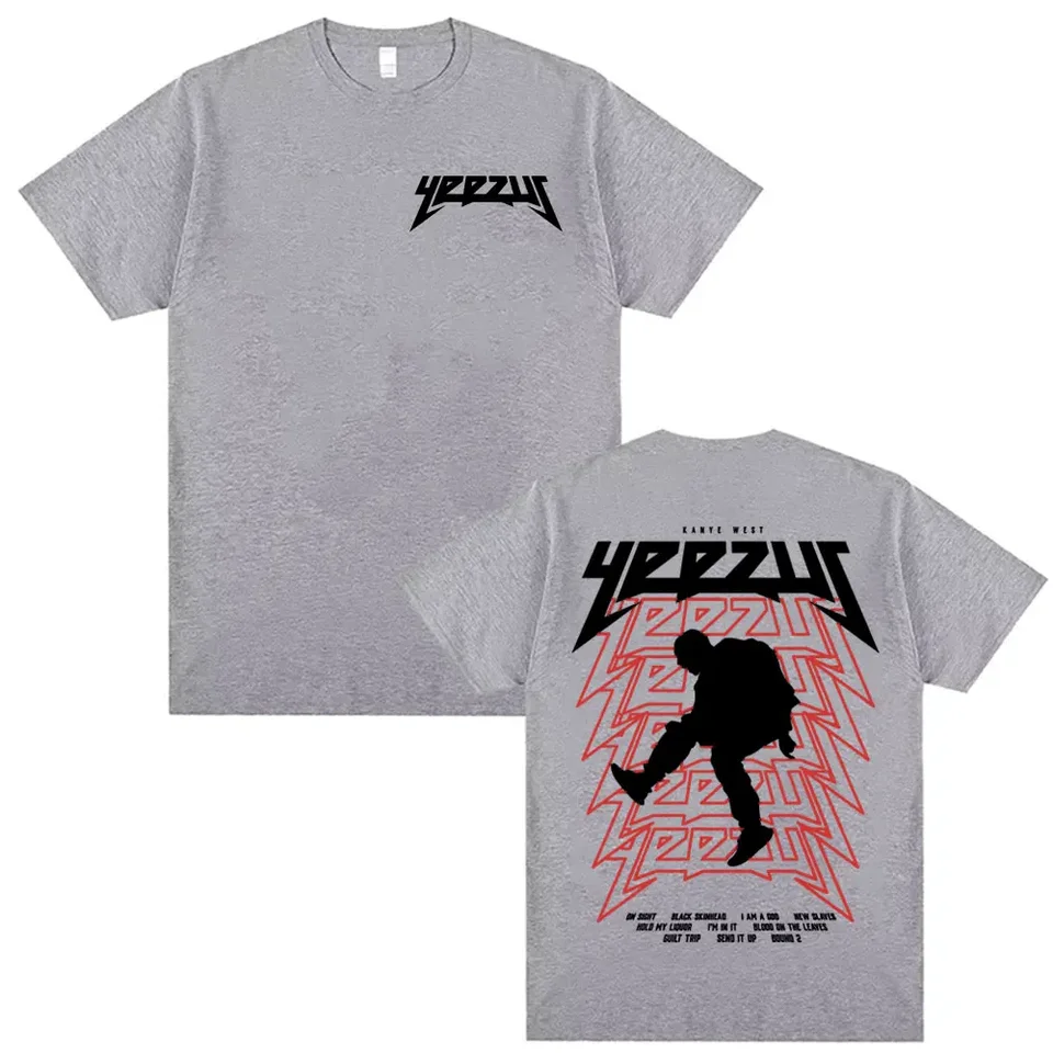 Rapper Kanye West Yeezus Tour Album Merch T Shirt Men's Clothing