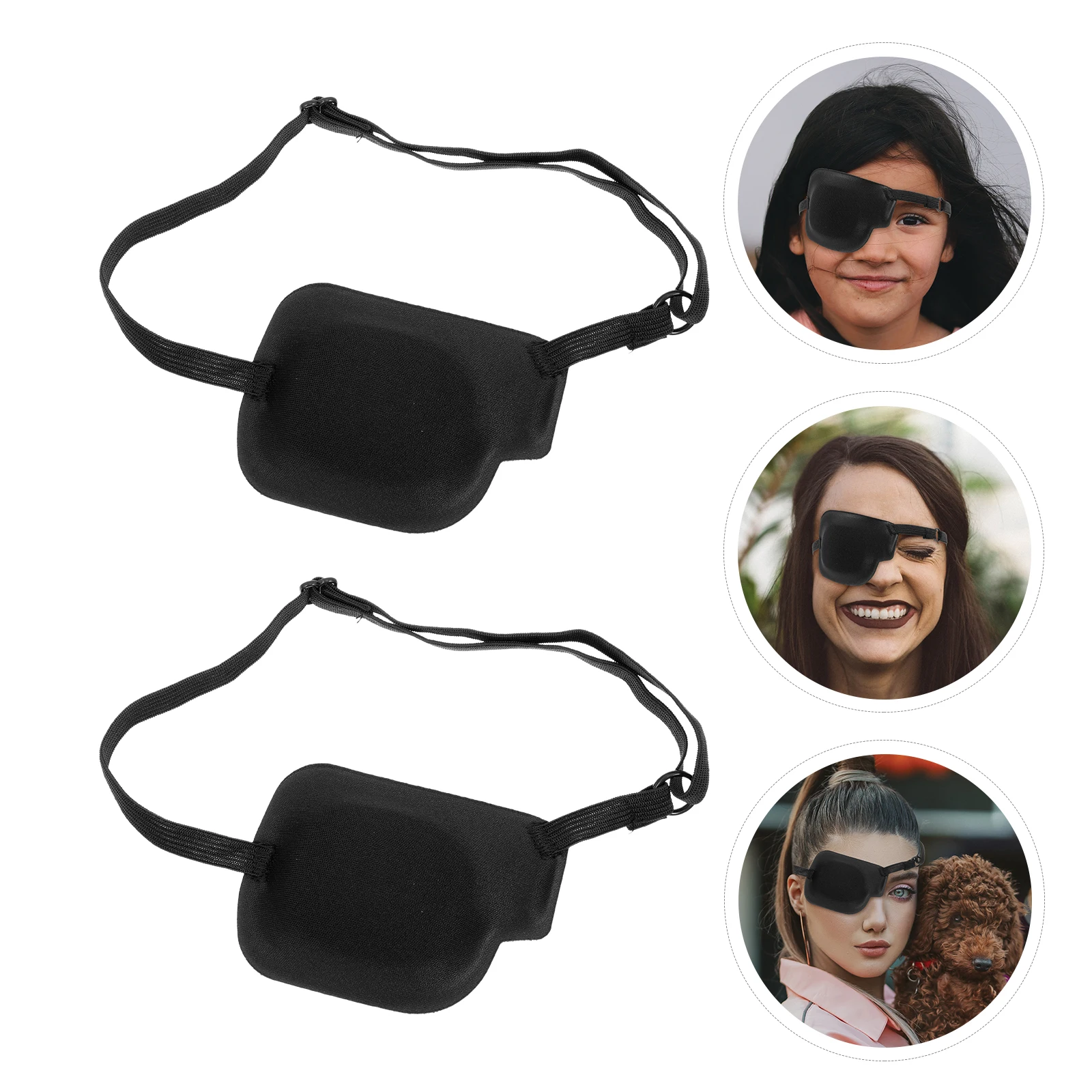 

2pcs 3D Mask Monocular Single Eye Patch For Amblyopia Strabismus Correction Kids Adults Elastic Light Blocking Eye Patches