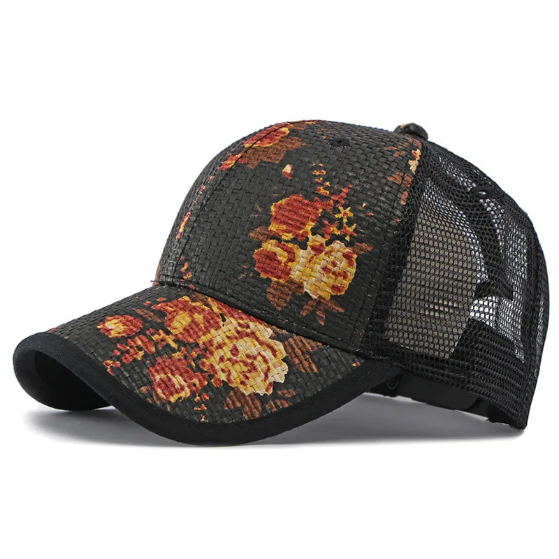 Summer Grass Weaving Mesh Breathable Baseball Caps For Women Personality Fashion Camping Party Hats Women's Hat 모자 кепка gorras