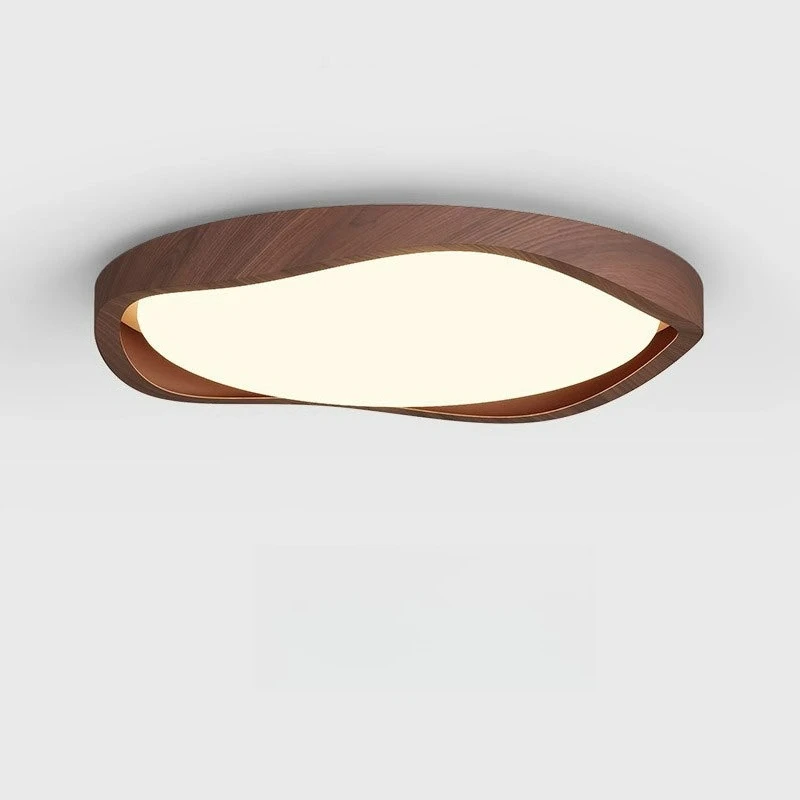 Nordycka Lampa Sufitowa LED z Drewna Orzechowego w Stylu Vintage, Luksusowa, do Salonu, Sypialni, Dekoracja Wnętrz